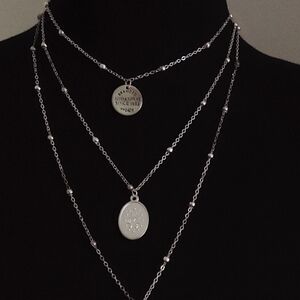 Elegant Silver Layered Necklace
